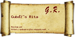 Gubás Rita névjegykártya